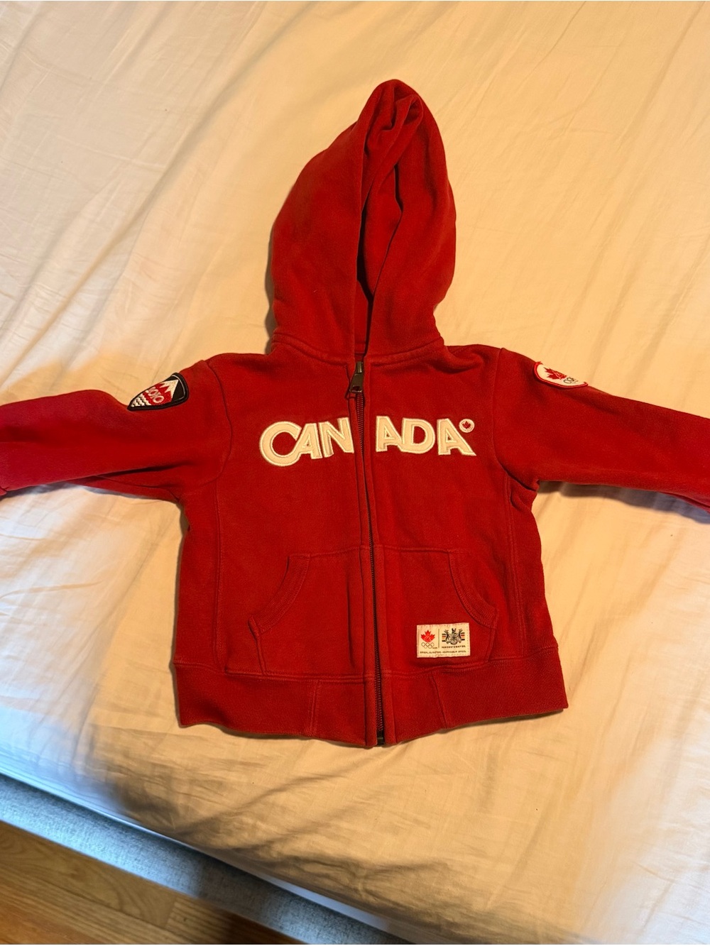 Canada Red Hooded Zip-Up Sweatshirt for Kids